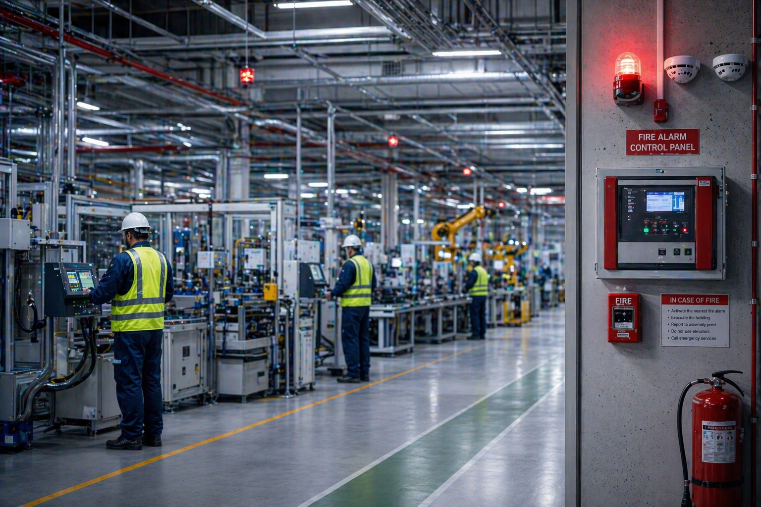 Fire alarm system for manufacturing plants and factories in India