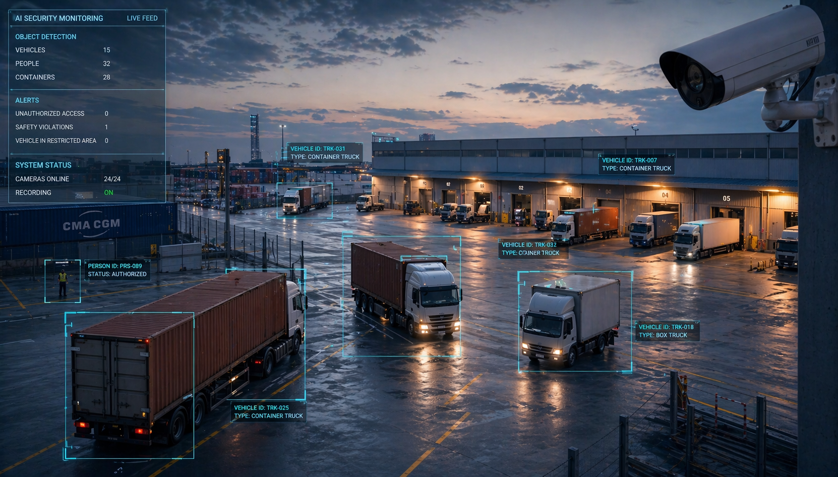 CCTV and AI surveillance solutions for transportation and logistics hubs in India